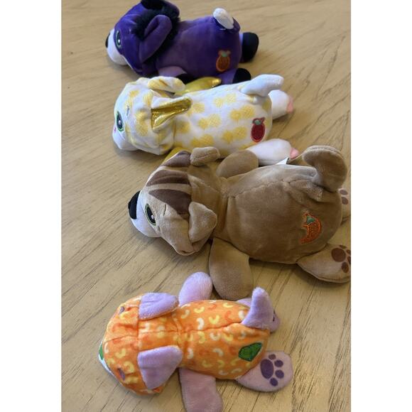 Lot Of 4 Cutetitos Fruititos Fox calico Cat mac cheese goldito bat Bean Plush - Picture 4 of 15